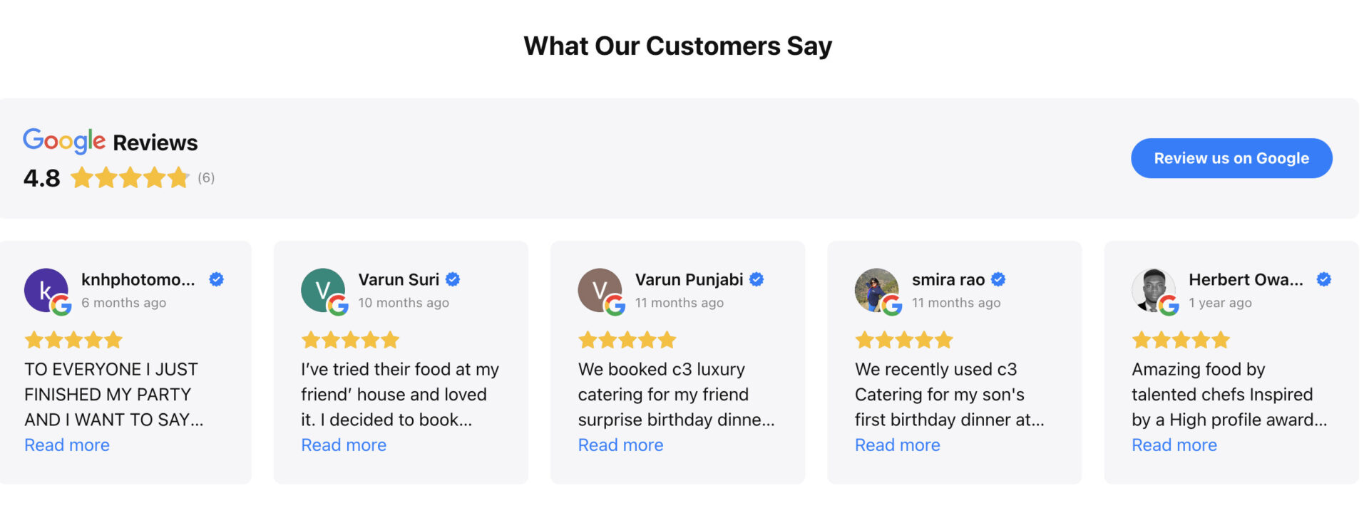 C3 Luxury Catering Reviews 